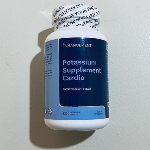 Life Enhancement Cardio Potassium 750mg Taurine 500mg, 120 Capsules, 60 Servings EXP 9/2026