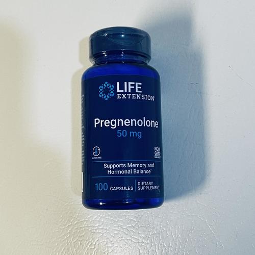 Life Extension Pregnenolone 50mg, Memory & Brain Health, 100 Caps EXP 1/2025