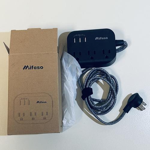 Power Strip w/ Flat Plug, 3 Outlets + 3 USB Ports, 3.1A, 5ft Cord, Cruise/Dorm