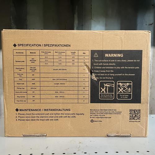 Corner Shower Tension Pole: Adjustable Stainless Steel Organizer 4 Tier Shelf