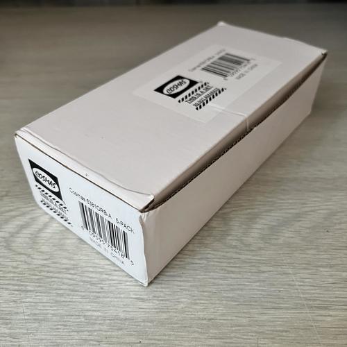 Cosmas 5 Pack 6381ORB-A Oil Rubbed Bronze with Amber Glass Cabinet Cup Pull - 3"