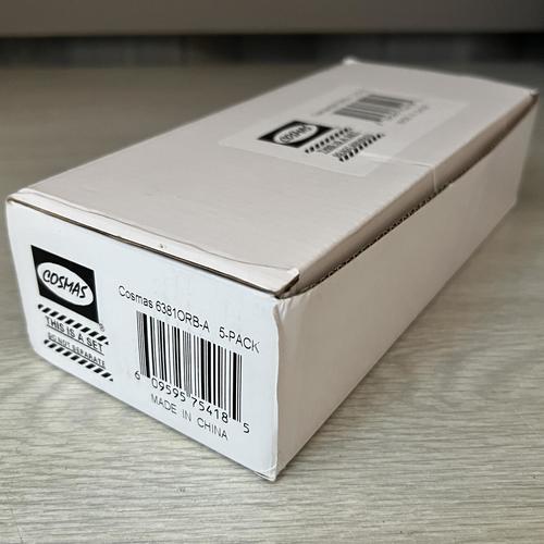 Cosmas 5 Pack 6381ORB-A Oil Rubbed Bronze with Amber Glass Cabinet Cup Pull - 3"