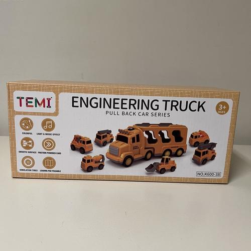 Construction Truck Toys Cars for Toddlers 3-6, 7-in-1 Friction Power Vehicle