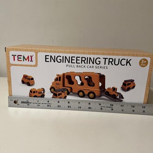 Construction Truck Toys Cars for Toddlers 3-6, 7-in-1 Friction Power Vehicle