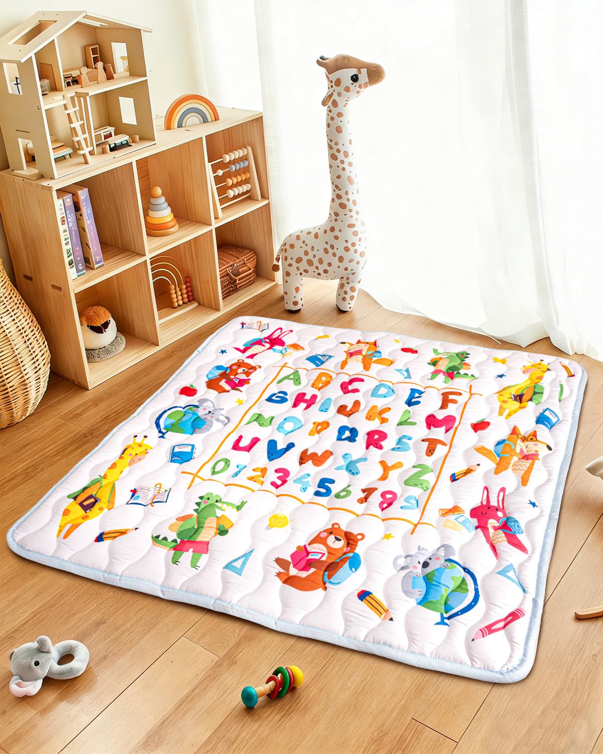 Beavtaens Baby Play Mat & Picnic Blanket with Numbers – 50"x50" – Anti-Slip – Machine Washable