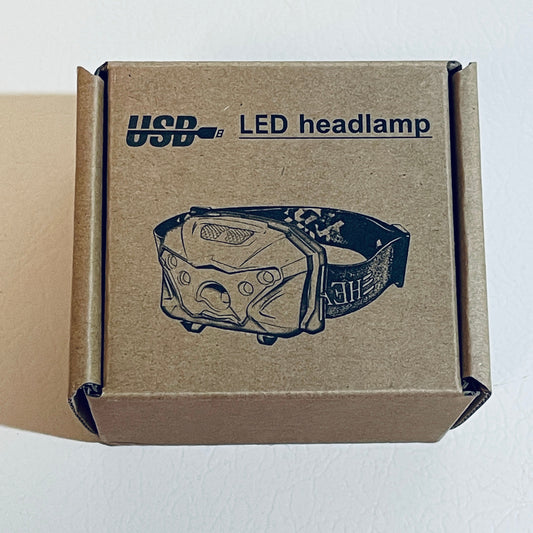 LED Headlamp – USB Rechargeable – White, Red, and Blue/Violet Lights – Adjustable Headband