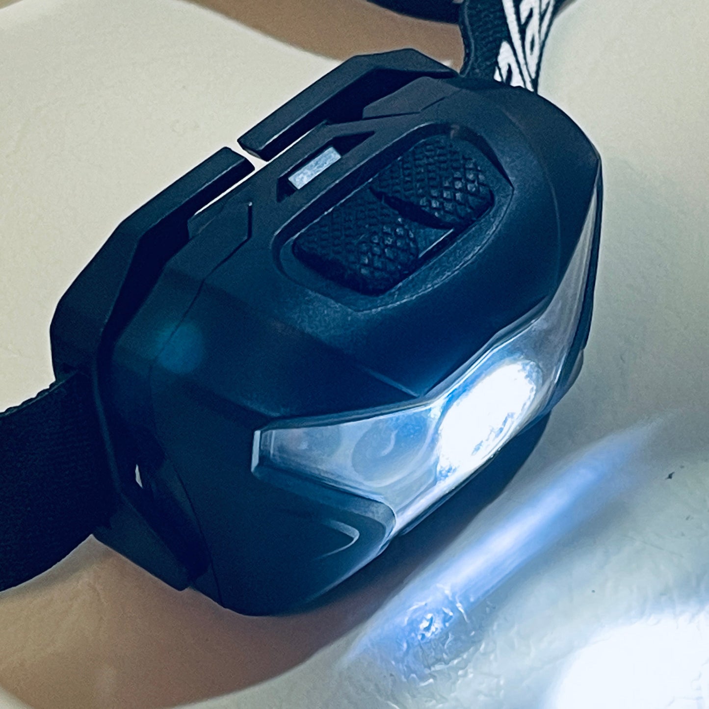 LED Headlamp – USB Rechargeable – White, Red, and Blue/Violet Lights – Adjustable Headband