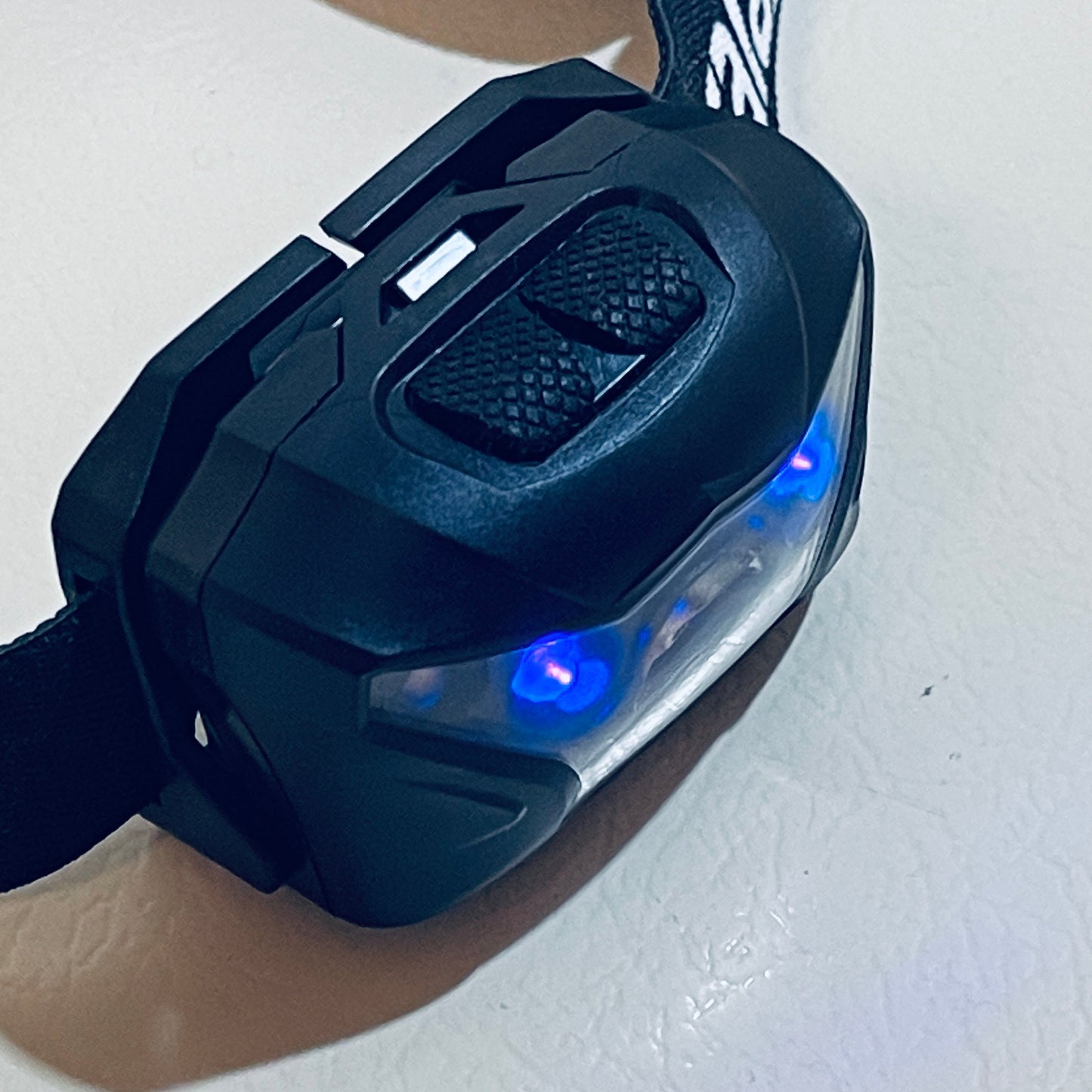 LED Headlamp – USB Rechargeable – White, Red, and Blue/Violet Lights – Adjustable Headband