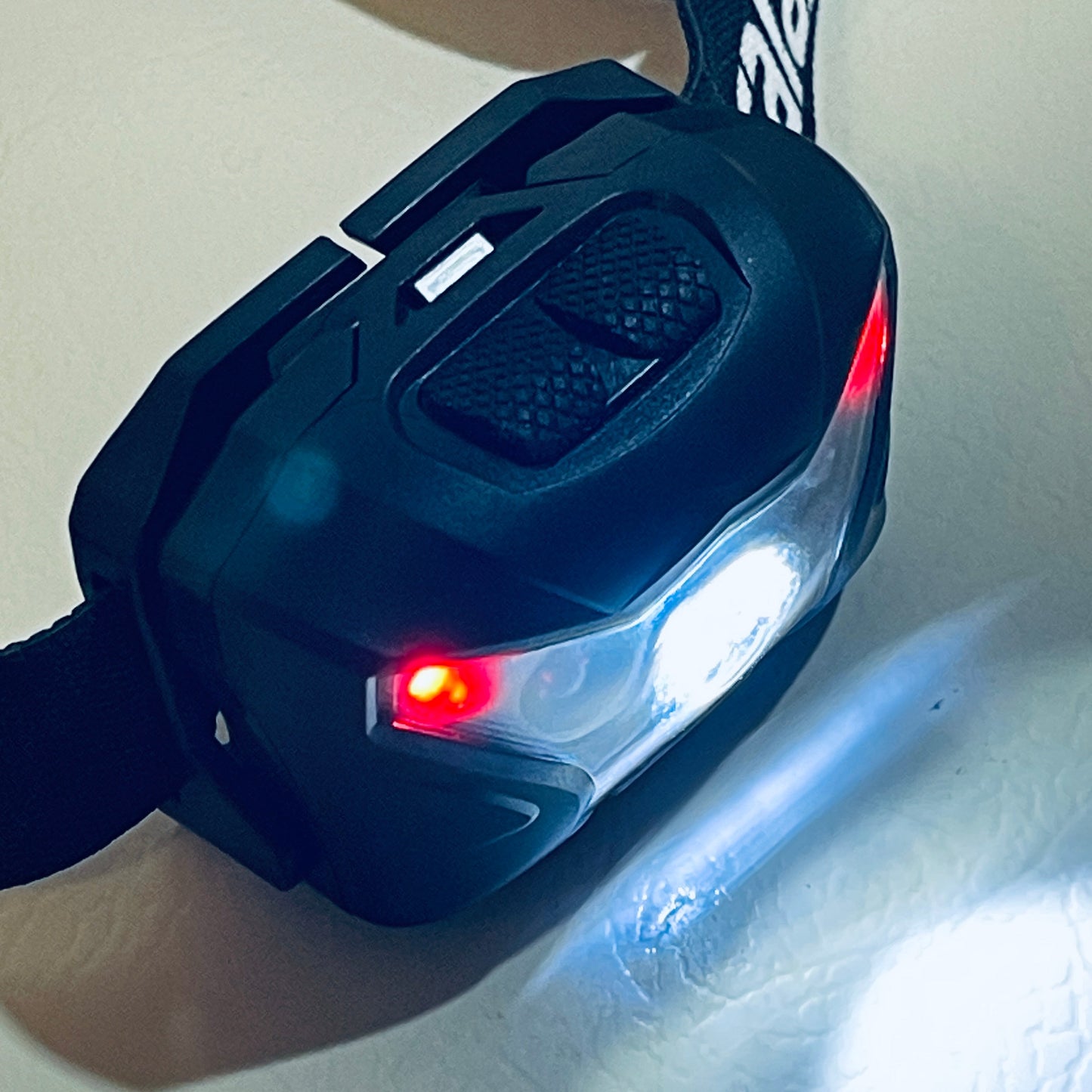 LED Headlamp – USB Rechargeable – White, Red, and Blue/Violet Lights – Adjustable Headband