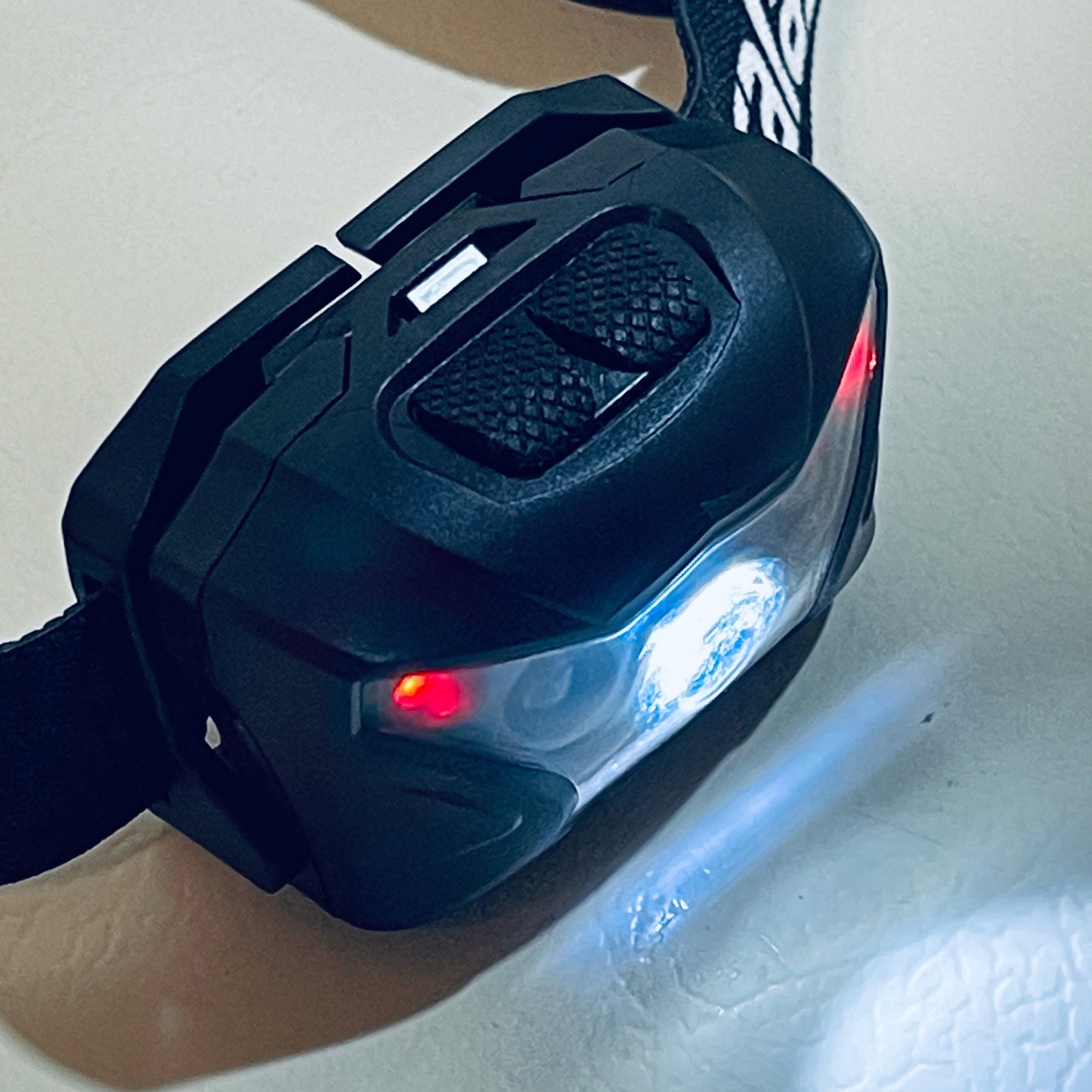 LED Headlamp – USB Rechargeable – White, Red, and Blue/Violet Lights – Adjustable Headband