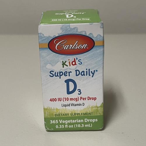 Kids Super Daily D3, 10 mcg (400 IU), 0.35 fl oz (10.3 ml) EXP 1/2027