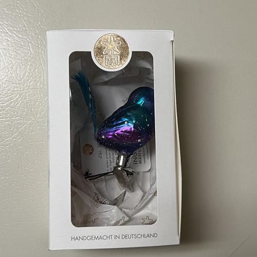 Inge-Glas Belinda Bluebird German Glass Christmas Tree Ornament