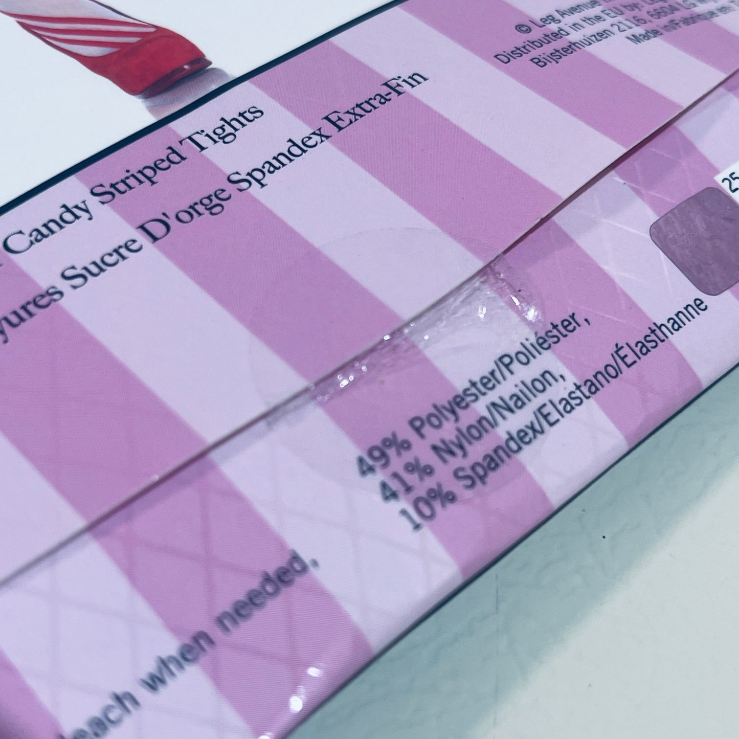 Leg Avenue Candy Striped Sheer Tights - Red and White