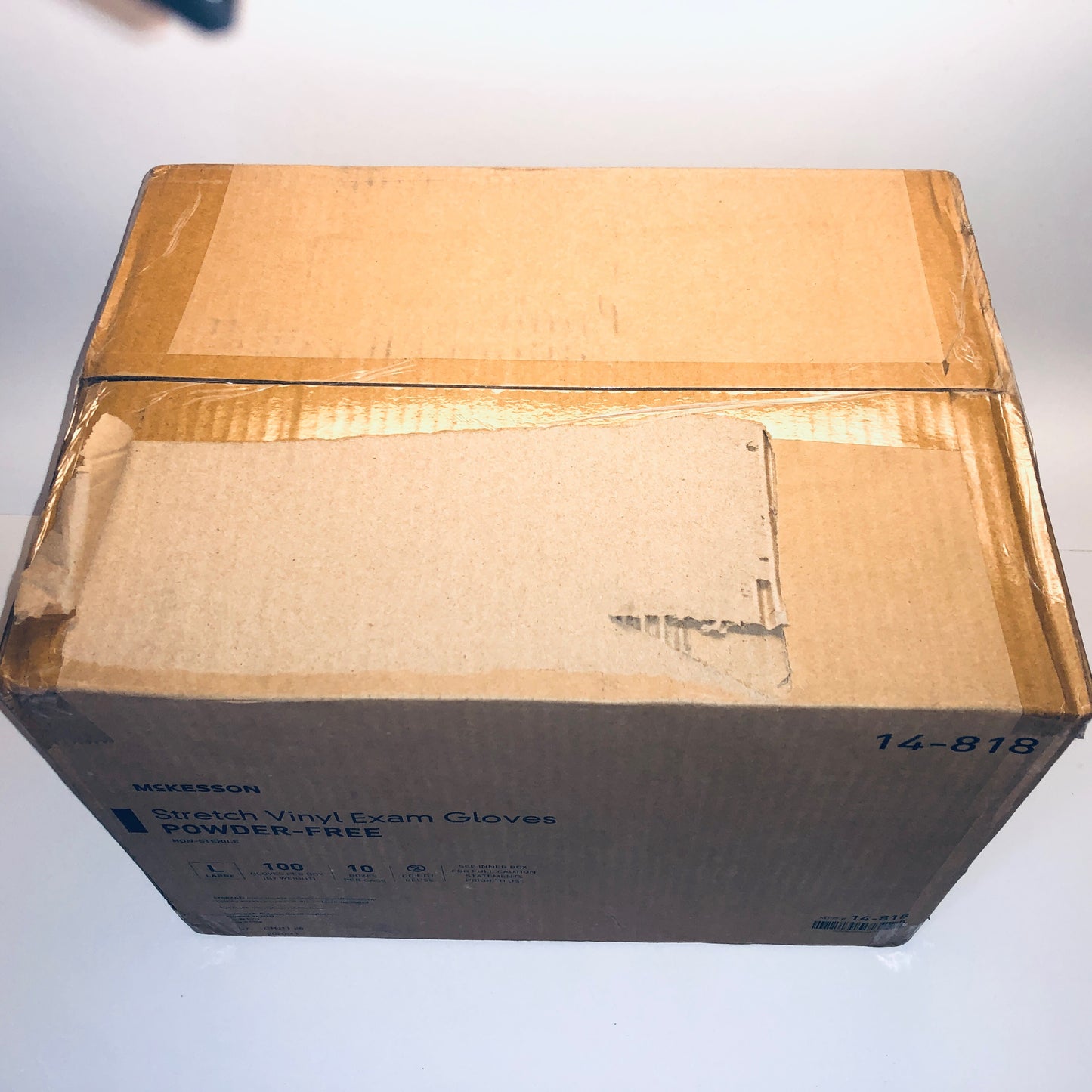 McKesson 14-818 Vinyl Exam Gloves, Non-Sterile, Powder-Free, Large, 1000 Gloves