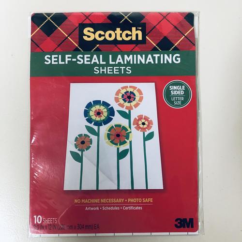 Scotch 3M Self-Sealing Laminating Sheets, 9x12" letter size LS854SS10, 10 sheets