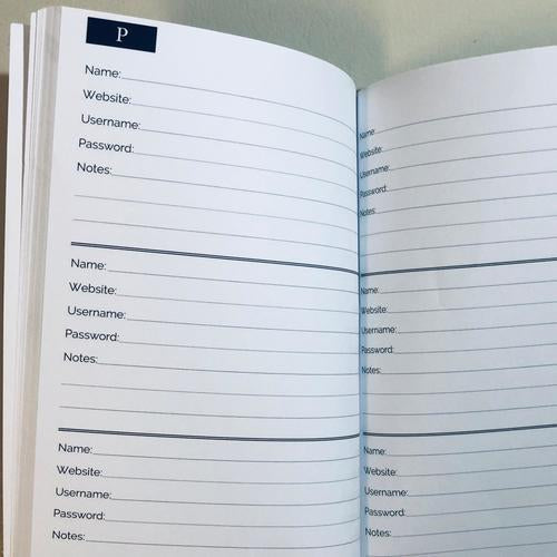 My Brain is Too Full Password Username Website Book Alphabetical Organizer 6x9"