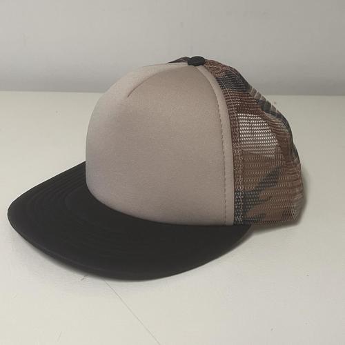 Men’s Trucker Mesh Flat Bill Snap Baseball Cap Khaki Camo Green