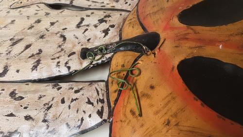 Metal Pumpkin and Ghost Yard Art 41"x24"