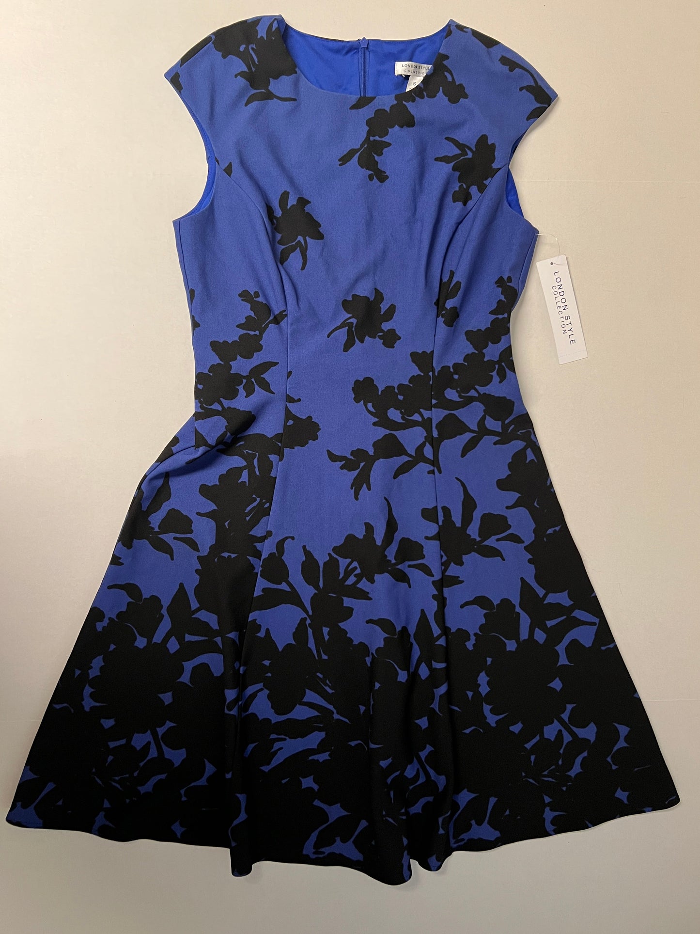 London Style Women's Printed Cap Sleeve Cocktail Dress