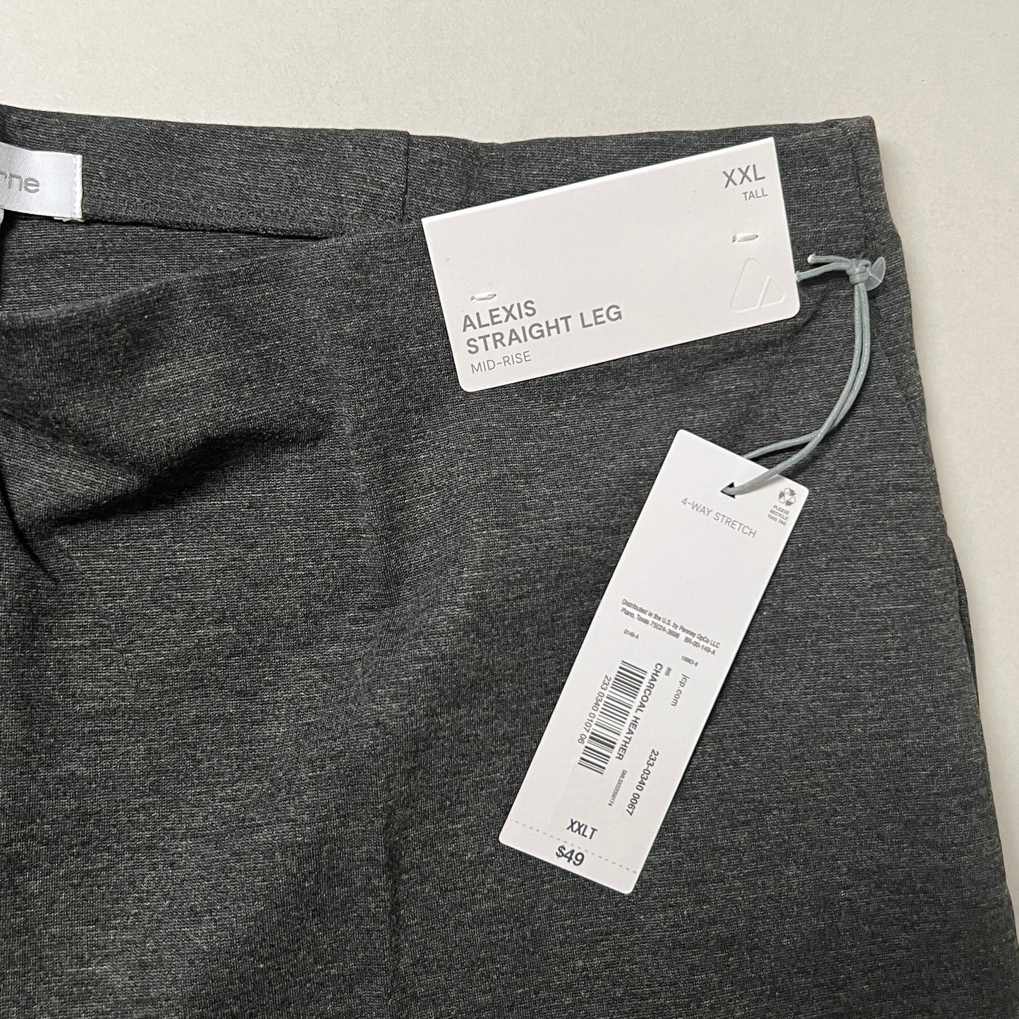 Liz Claiborne Tall Women's Alexis Straight Leg Mid-Rise Pants