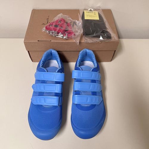 Mens Womens Cycling Shoes Compatible with Peloton Road Bike Size M9/W11,Blue