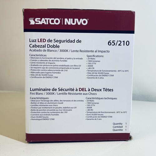 Satco Nuvo 65/210 3000K LED Outdoor Dual Head Security Light, White