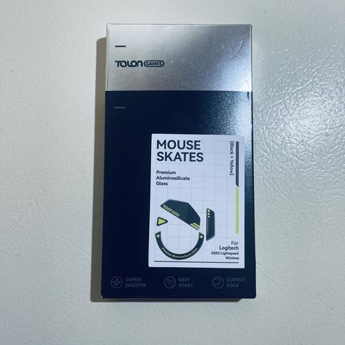 TALONGAMES Glass Mouse Feet Skates for Logitech G502, Curved Edges Smooth, Black