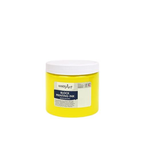 Handy Art 301-010 Water Soluble Block Printing Ink Jar, Yellow, 16-Ounce