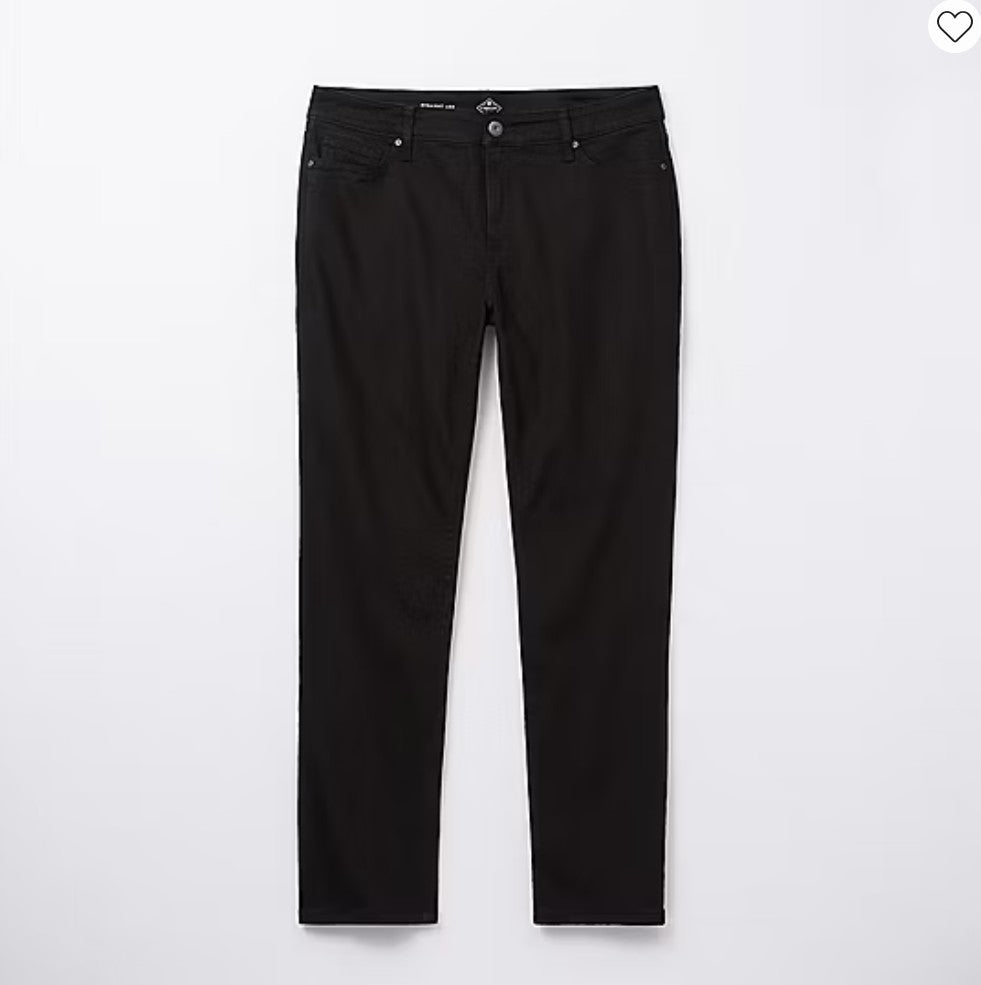 St. John's Bay Women's Plus Secretly Slender Mid Rise Straight Leg Jean