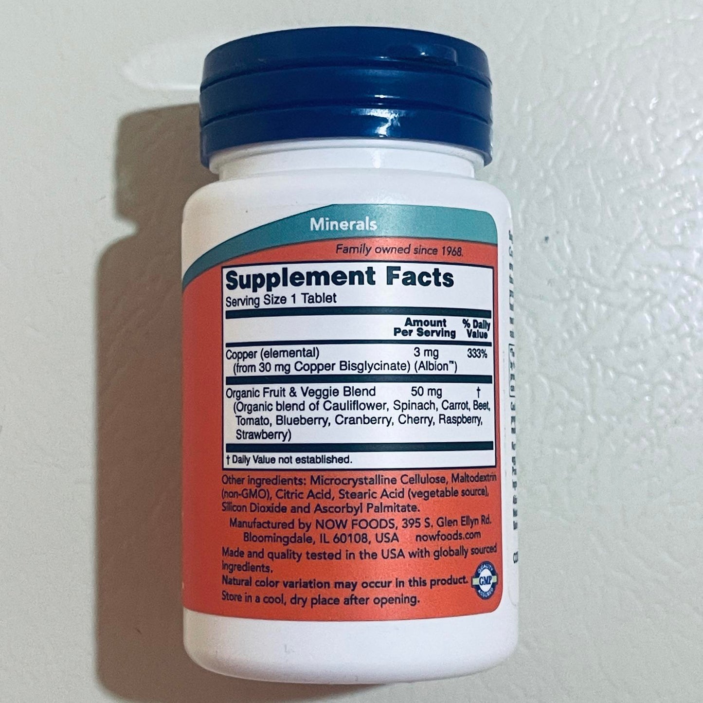 NOW Albion Copper Glycinate 3 mg Mineral Supplement - 120 Tablets BEST 10/2026