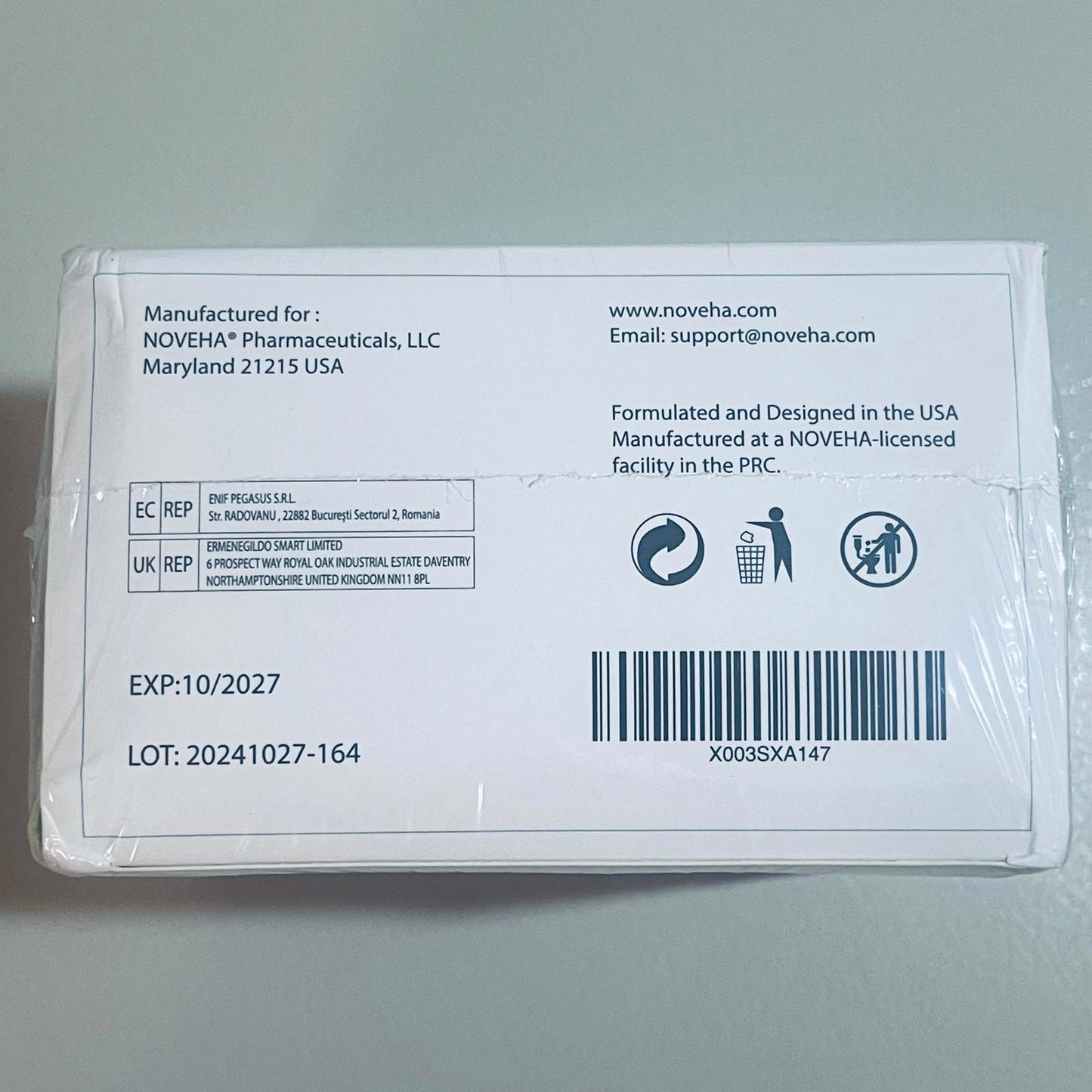 NOVEHA Tea Tree Eyelid Cleansing Wipes - 60 Count