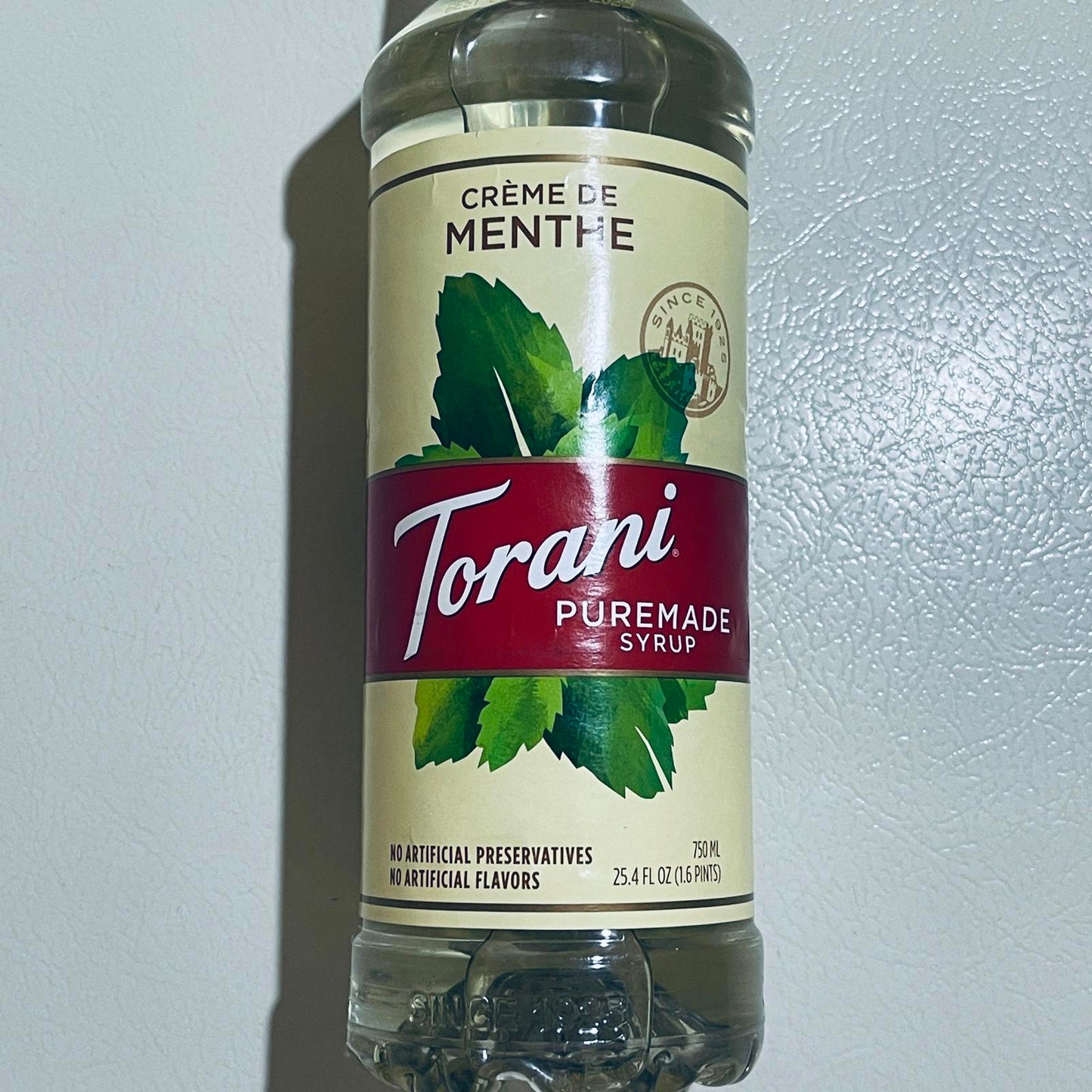 Torani Crème de Menthe Puremade Syrup 750ml EXPIRED 2/2025