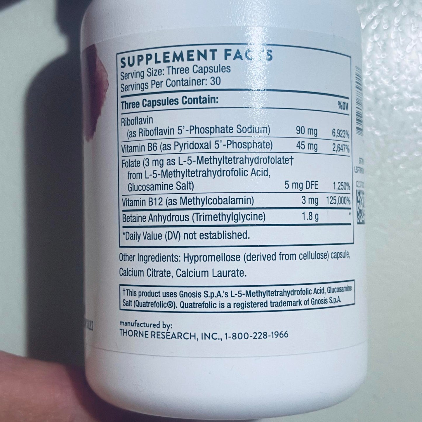 Thorne Methyl-Guard Plus Dietary Supplement, 90 Capsules