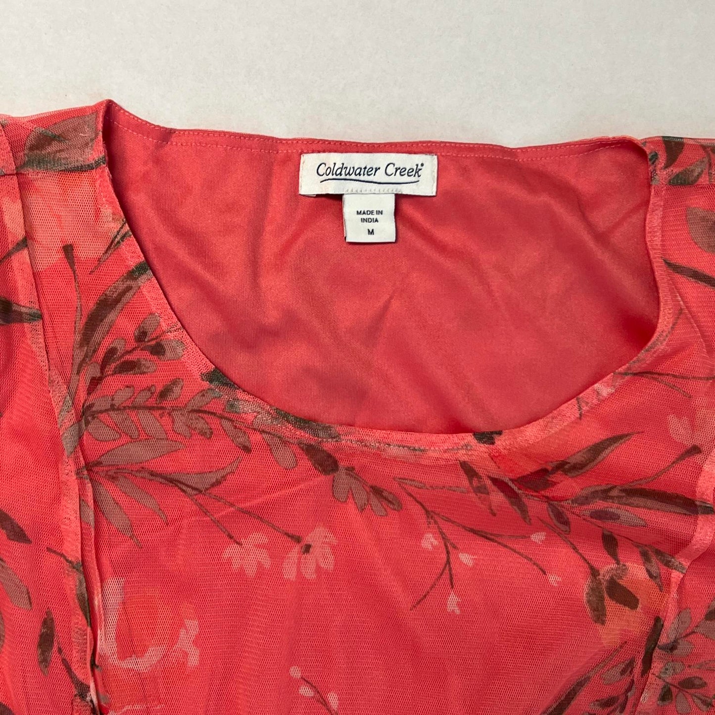 Coldwater Creek Coral Floral Maxi Dress