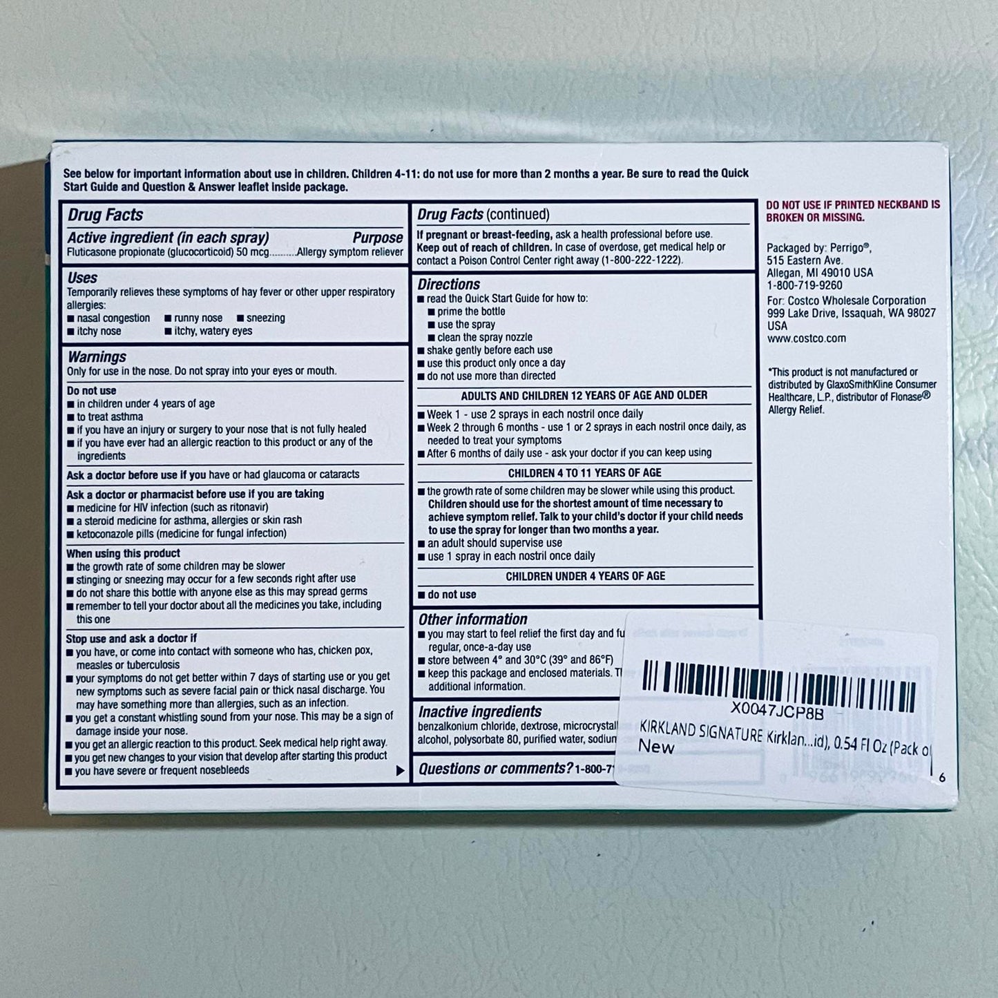 Kirkland Signature Aller-Flo Allergy Spray EXP 8/2025