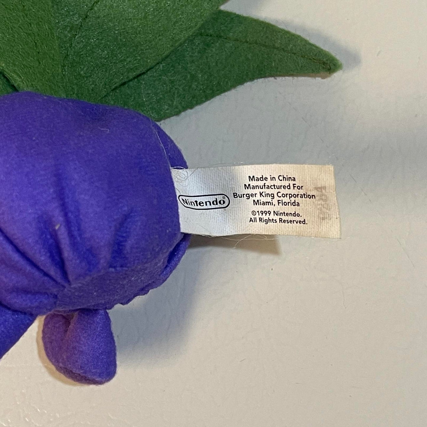 Nintendo Oddish Plush Toy - Burger King 1999