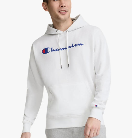 Champion Men's White Hoodie Sweatshirt