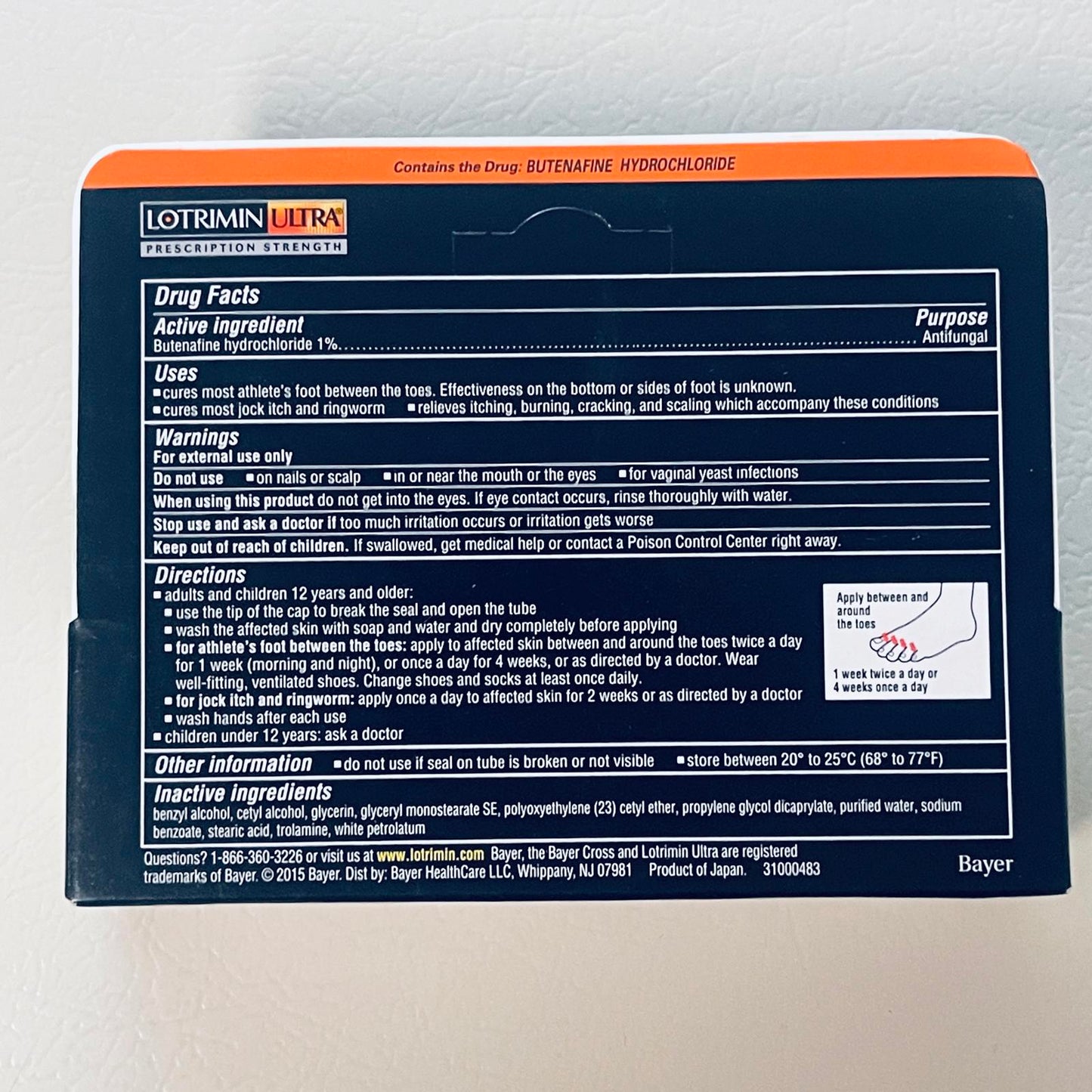 Lotrimin Ultra Butenafine Hydrochloride Cream 1% Antifungal 30g (1.1 oz) EXP 10/2025