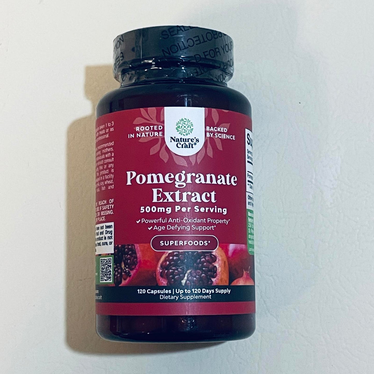 Pomegranate Extract 500mg Dietary Supplement 120 Capsules EXP 10/2026