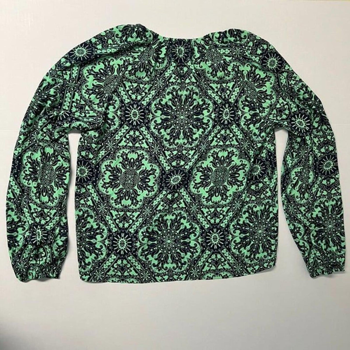 LOFT Tile Shirred Raglan Blouse