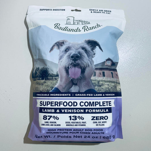 Badlands Ranch Superfood Complete Lamb & Venison Formula Air-Dried Dog Food 24 oz