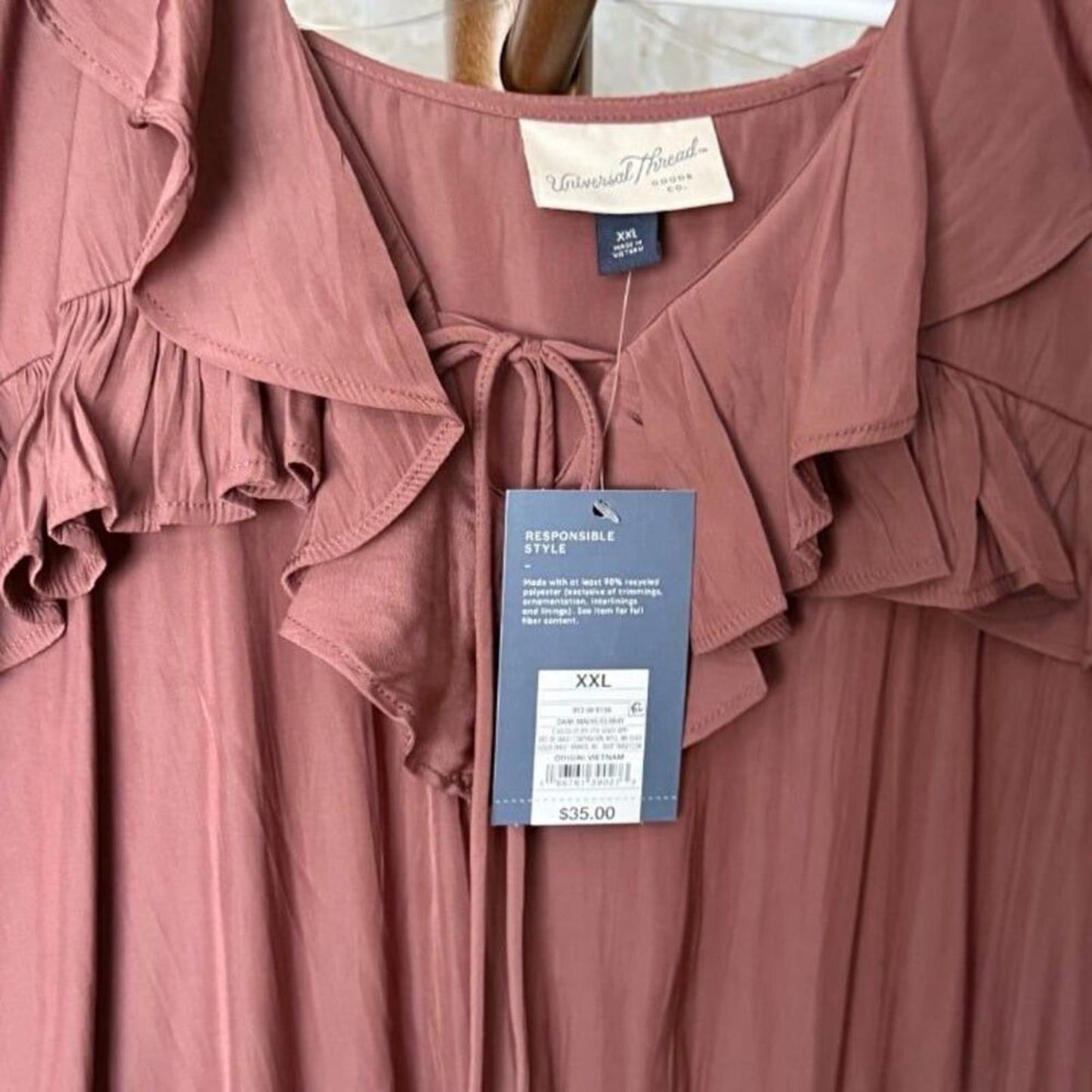 Universal Thread Maxi Dress Long Sleeve Ruffle Maxi A-Line Dress