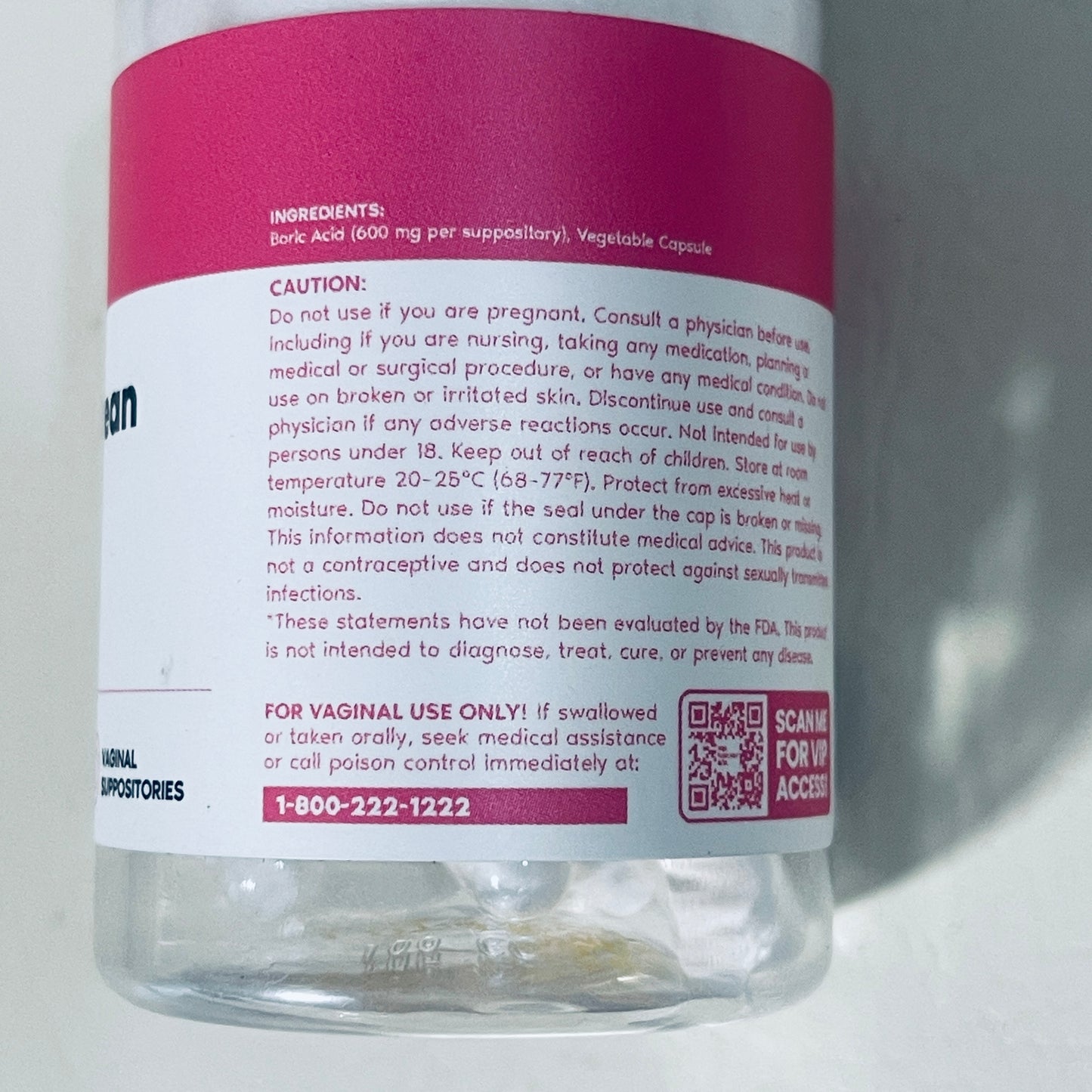 Her Fantasy Box Fresh & Clean Boric Acid 600 mg, 30 Suppositories, EXP 04/2029