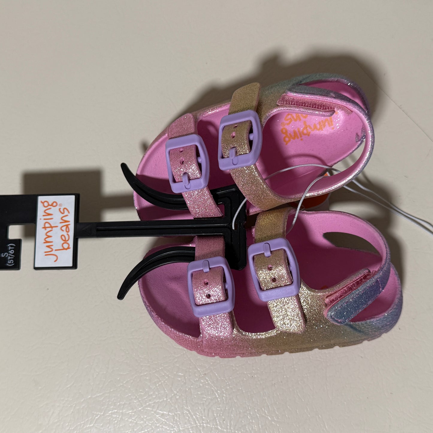 Jumping Beans Girls' Rainbow Glitter Sandals – Toddler Size 5T – NWT