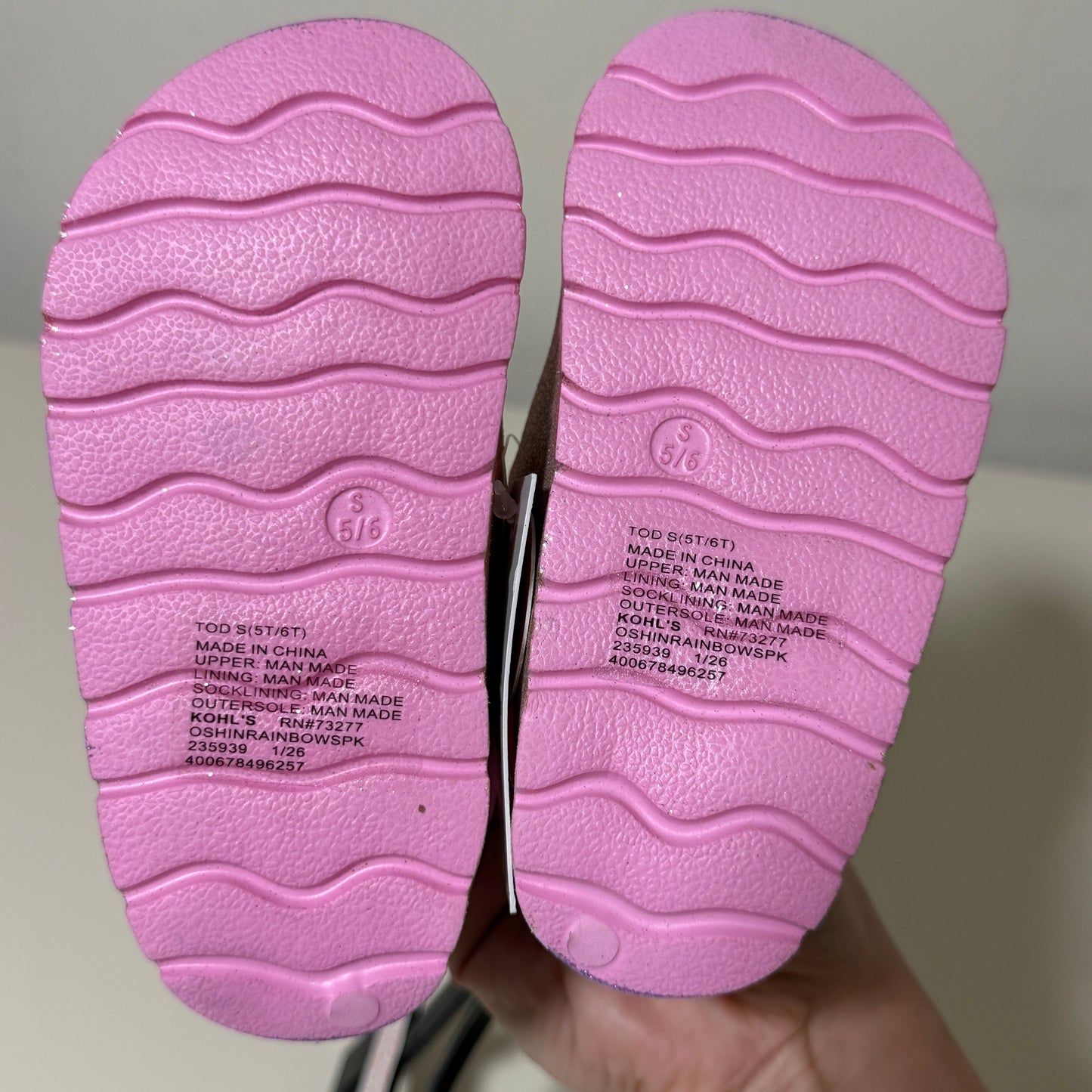 Jumping Beans Girls' Rainbow Glitter Sandals – Toddler Size 5T – NWT