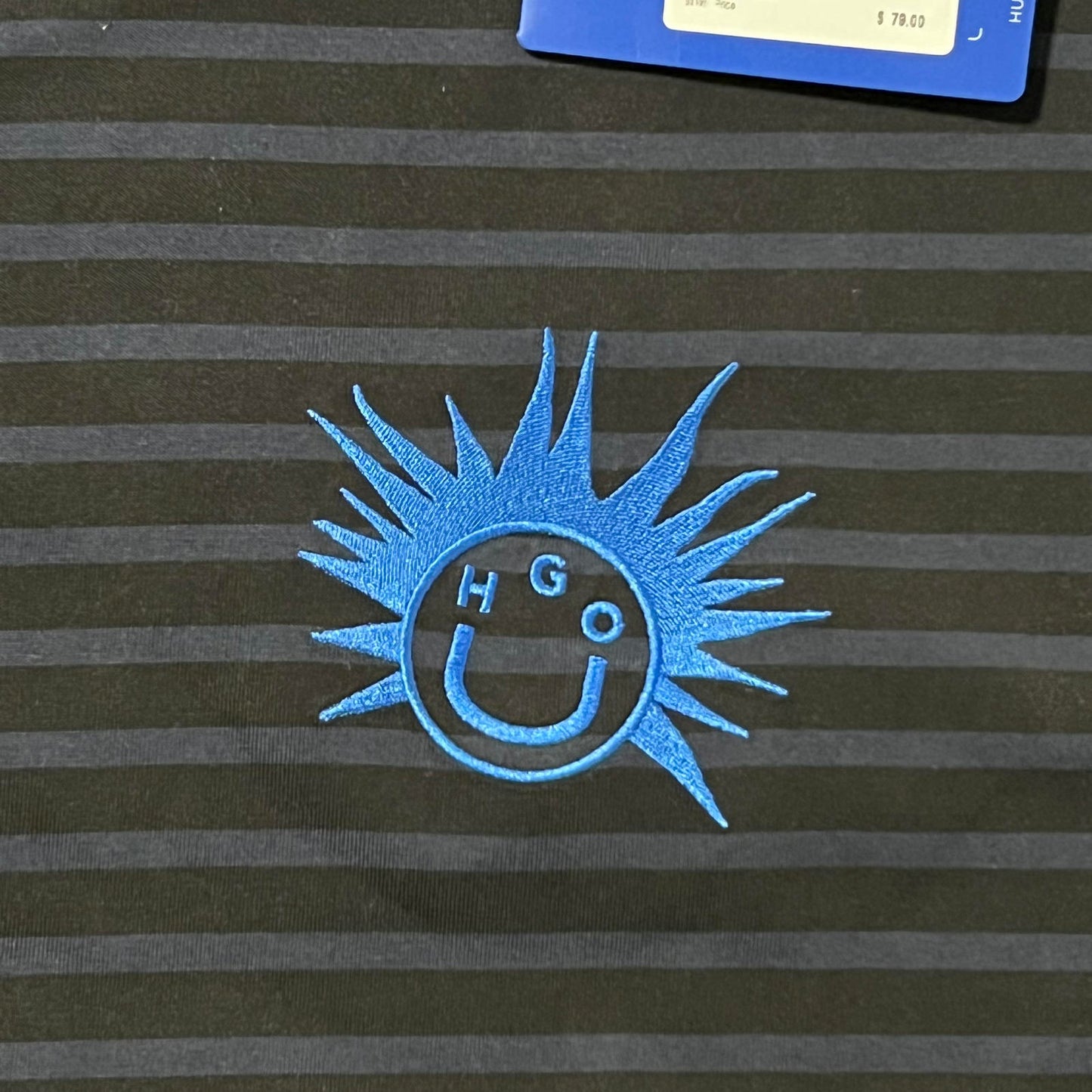 Men's Striped Cotton Logo Graphic Crewneck T-Shirt