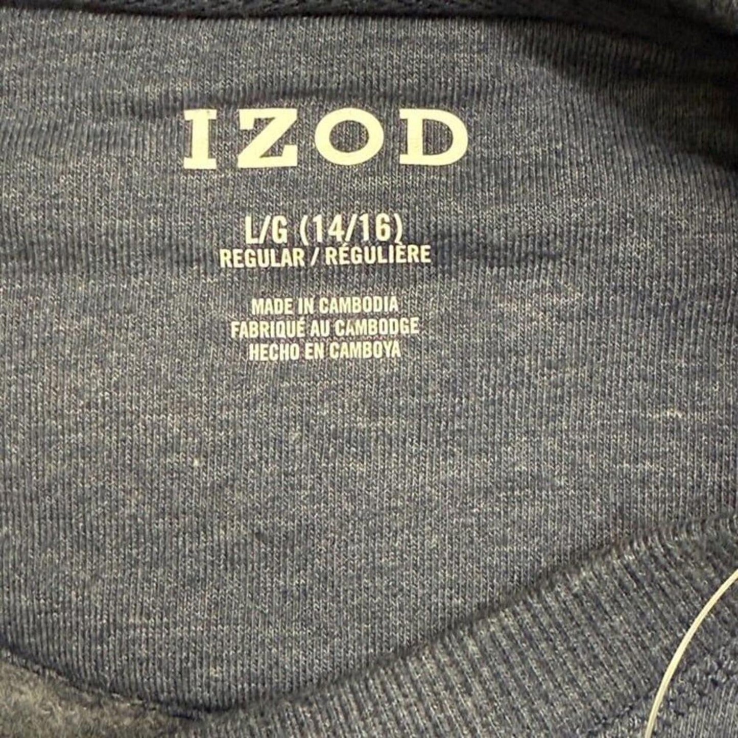 IZOD Boys' Long Sleeve Fleece Crewneck Pullover Sweatshirt Size L14/16