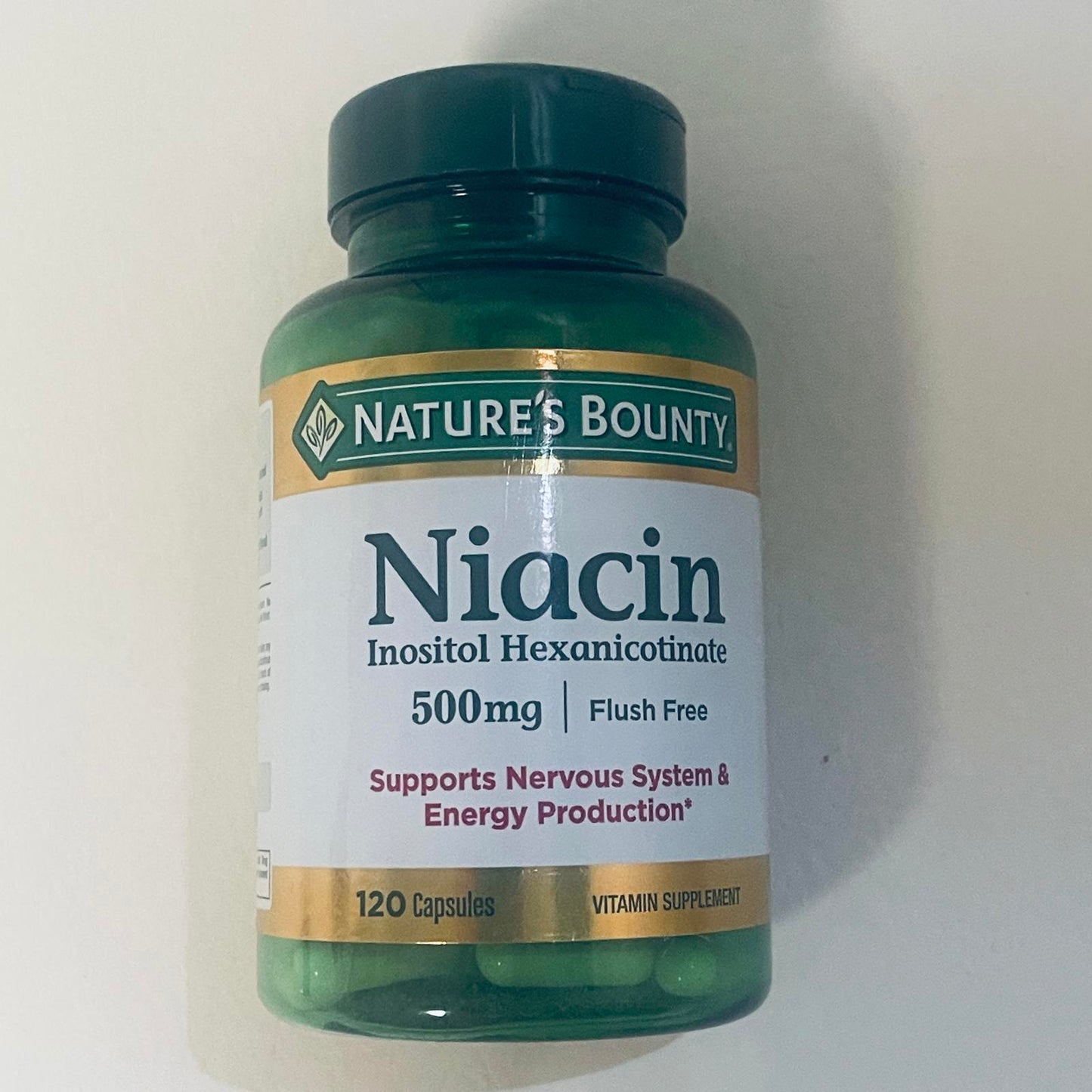 Nature's Bounty Niacin 500mg Dietary Supplement 120 Capsules