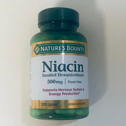 Nature's Bounty Niacin 500mg Dietary Supplement 120 Capsules