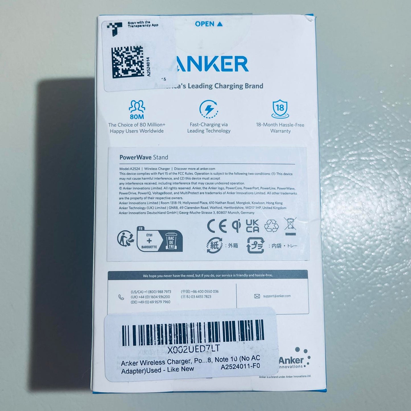 Anker 313 Wireless Charging Stand - Qi-Certified for iPhone & Galaxy Devices